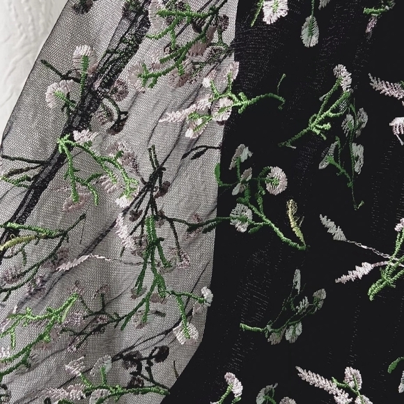 NWOT lulus Radiant Love Black Embroidered Skater Dress Size M - Picture 5 of 13